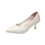 Women's Fine Heel 2025 Spring And Autumn New Women's Shoes Black French Pointed Single Shoes Professional Temperament Working