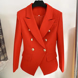 Fashion Women's Suit Jacket Metal Lion Buckle Double Buckle Repair Hemp