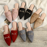 And Summer New Net Red Sharp Head Cold Half Slippers Women's Head Wearing Leisure Size 41-42 Muller