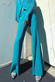 Pants Suits Women Button Up Shirt And High Wasit Pants Set Spring Autumn Ladies Pleated Elegant Loose 2 Piece Pant