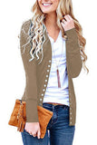 Solid Color V-neck Long Sleeve