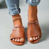2025 Summer New Slippers Women Solid Color Weaving Simple Daily Beach