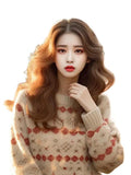 Autumn And Winter New Super Good-Looking Retro Lazy Wind Loose Yang Gas Age Reduction Knitting Shirt Bottom