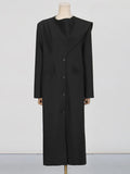 New Temperament Splicing Long Sleeve Single Row Buckle Long Loose Thin Senior Design Wind Coat Women's