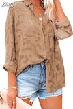 See Through Jacquard Mesh Shirts Women Long Sleeve White Tops 2023 Women's Elegant Streetwear Button Down Blouse