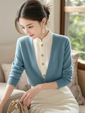 Small Fragrant Wind High-Level Fake Two Sweater Women New Autumn And Winter Unique Super-Looking Temperament Knitting