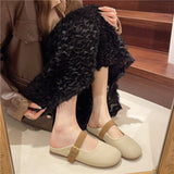 Half Slippers Women Wear 2025 Spring And Summer New French Soft Base Pregnant Women With A Foot Pedaling Bottom Of The Muller Cold