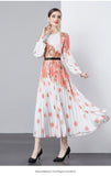 New Women's Dress Dress Oversized Dress Print 100 Folds T-Shirt With T-Shirt Holiday Casual
