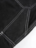 Pocket Stitched High Waist Cargo Jeans-Outfit