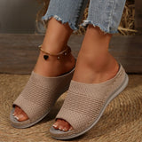 New Slope And Casual Round Head Composite Flying Woven Cool Slippers Type Sandals Women