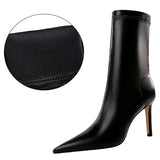 Shoes Leather Boots Women Ankle Boots Autumn Winter Boots Women High Heels Short Boots Ladies Booties Chaussures