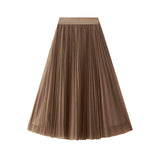 Fairy Atmosphere Swing Net Yarn Half-Dress Woman 2025 Spring Thin And Flowing Medium Long Folded Dress