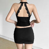2024 Summer New Women's Clothing Pure Lust Wind Collar Hanging Neck Elegant Wave Dot Small