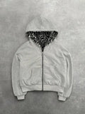 Autumn And Winter New Hooded Jacket Two-Sided Pattern Retro Leopard Zipper Hoodie Loose Personality