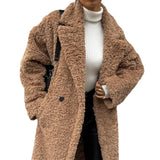 Autumn And Winter New Women's Temperament Commuting Coat Long-Sleeved Collar Plush Coat