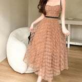 High-End Dress Dress 2025 Summer Light Luxury Famous Waist Thin Three-Dimensional Flower Hanging
