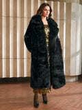 New Autumn And Winter Fashion Fluffy Long Coat Imitation Fox Furry Pike