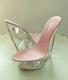 Zingj Korean Thick Platform Ultra High Heel Sandals High Transparent Special Crystal Shoe Waterproof Platform 15CM Wedge Wedge Women's