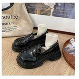 Soft Leather Single Shoes Women's Spring New College Style Black Leather Shoes With A British Foot