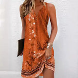 Summer Wish Casual Wind A-Shaped Dress Sleeveless Vest V-Neck Dress