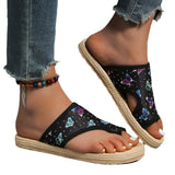 Zingj Size Slippers Female 2024 Summer Butterfly Print Set Toe Light Bubble Bottom Outside Wear Casual Beach Women's