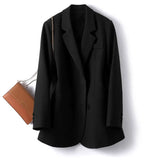 Zingj Small Suit Jacket Female Spring And Autumn Korean Version Loose Temperament Versatile Double Breasted Casual Professional Suit Jacket