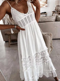 White Long Dress Women Spaghetti Strap Off Shoulder Dress Female Sexy Backless Dress Ladies Hollow Out Tassel Maxi