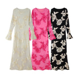 New Three-Dimensional Platt Flower Horn Sleeves Solid Long-Sleeved