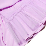 Lavender V-neck Strapless Mini Dress- Outfit