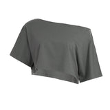 Street Style Languid Shoulders Loose Simple Leisure Long-Sleeved Shawl Hottie Umbilical Thin