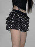 Girl Wind Reduction Wave Point Print Low-Waist Cake Short Skirt Babes Simple Body Dress