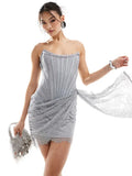 High-End Women's Sexy Lace Perspective Splicing Waist Tset Bra Dress Elegant Temperament Dress Dress Dress Dress