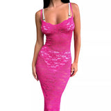 Hair 2025 New Multi-Colored Sleeveless Lace Sling Sexy Dress Fashion Dress
