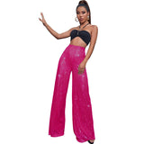 Women's High-Waist Fashion Sleeves Sleeves Loose-Ragging Wide Leg Pants Summer