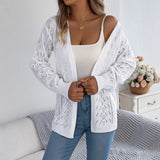 Early Autumn Casual Hollow Lantern Long-Sleeved Sleeve Sweater Long Coat Women's
