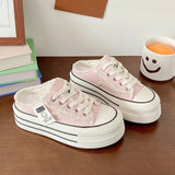 Slippers Women's Summer Wear 2025 New Canvas Shoes Without A Back And A Lazy Half Dragged The Bottom Of The