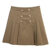 Women's Dress 2025 Spring Korean Version Of Double Buckle High Waist Thin A Short Skirt Suit 100-Folded
