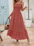 Long Bohemian Print Strap Loose Casual