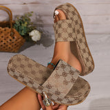 Zingj Large Size Thick Bottom Female Slippers 2024 New Plum Embroidery Pine Cake Bottom Casual Female