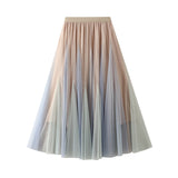 Croobedging Skirt Fresh Mesh Awning Skirt Women 2025 Spring Dress Gradually Transformed Skirt Skirt
