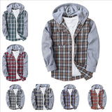 Woven Lattice Men's Shirt 2025 Bumpy Long-Sleeved Cardigan Hooded Multi-Color Multi-Code Fast
