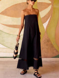 Women's Lace-Lace-Collateral Solid Sleeveless Dress Fashion Dress