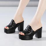 Summer Sandals And Slippers Women's Muffin Thick-Soled Waterproof Platform Fish Mouth Fashionable Large-Size Thick-Heeled High-Heeled