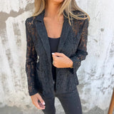 Spring And Summer Women's New Fashion Casual Leash Pure Color Lace Suit