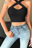 Off Shoulder Hollow Out Clubwear Tank Vest Crop Tops 2023 Sexy Summer Solid Color Bodycon Party Tank Streewear