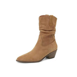 Women's Boots Tip Wrinkled Short Boots Women's Spring And Autumn New Trend British Style With Ladies