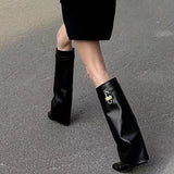 Fashion But Knee-High Boots Children 2025 Autumn New Sharp-Headed Lock Trouser