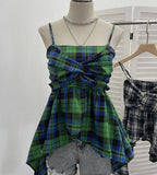 Shooting Irregular Skirt Lattice Sling Vest Women's Summer Design Sleeveless Top