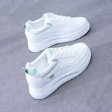 White Shoes Women 2025 Autumn New Fashion Thick-Soled Sports Board Shoe Leather Ins Students Increase Single