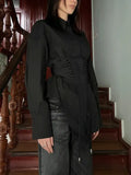 Temperament Casual Fashion Top 2025 Autumn And Winter New Strap To The Waist Thin Senior Sense Simple Shirt